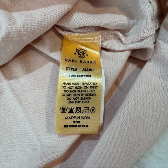 Rare Rabbit Men's Pink Logo Graphic Regular Fit T-Shirt, 100% Cotton, Size Large - Picture 5 of 5